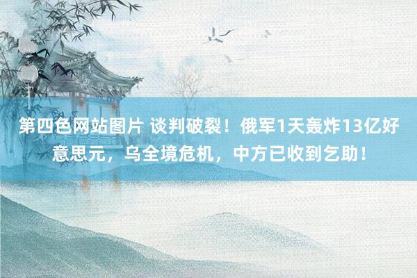 第四色网站图片 谈判破裂！俄军1天轰炸13亿好意思元，乌全境危机，中方已收到乞助！