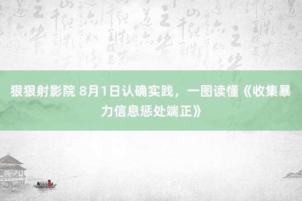 狠狠射影院 8月1日认确实践，一图读懂《收集暴力信息惩处端正》