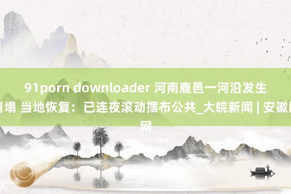 91porn downloader 河南鹿邑一河沿发生崩塌 当地恢复：已连夜滚动摆布公共_大皖新闻 | 安徽网