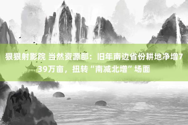 狠狠射影院 当然资源部：旧年南边省份耕地净增739万亩，扭转“南减北增”场面