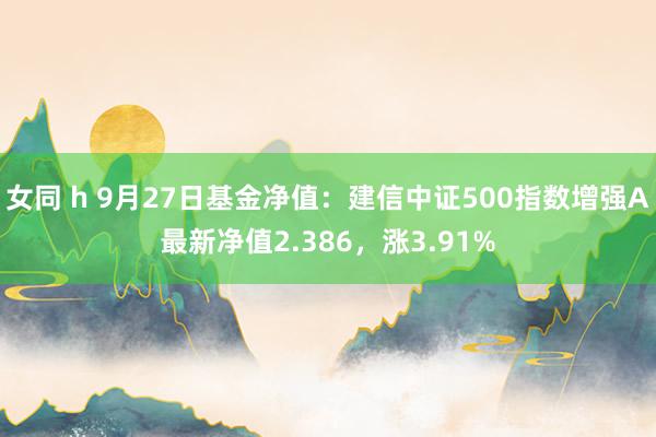 女同 h 9月27日基金净值：建信中证500指数增强A最新净值2.386，涨3.91%