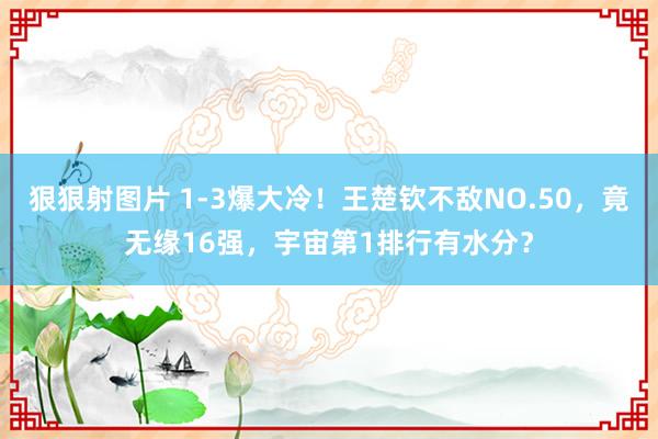 狠狠射图片 1-3爆大冷！王楚钦不敌NO.50，竟无缘16强，宇宙第1排行有水分？