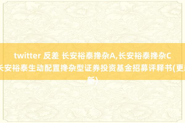 twitter 反差 长安裕泰搀杂A，长安裕泰搀杂C: 长安裕泰生动配置搀杂型证券投资基金招募评释书(更新)