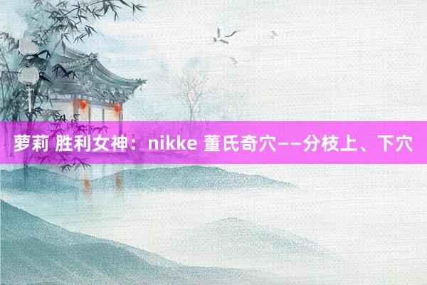 萝莉 胜利女神：nikke 董氏奇穴——分枝上、下穴