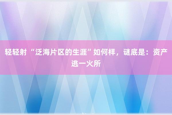 轻轻射 “泛海片区的生涯”如何样，谜底是：资产逃一火所