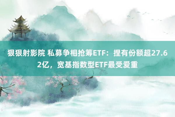 狠狠射影院 私募争相抢筹ETF：捏有份额超27.62亿，宽基指数型ETF最受爱重