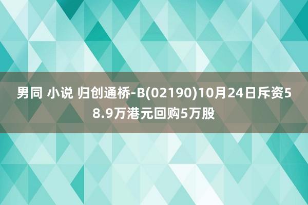 男同 小说 归创通桥-B(02190)10月24日斥资58.9万港元回购5万股