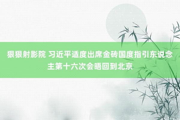 狠狠射影院 习近平适度出席金砖国度指引东说念主第十六次会晤回到北京