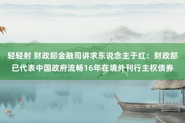 轻轻射 财政部金融司讲求东说念主于红：财政部已代表中国政府流畅16年在境外刊行主权债券