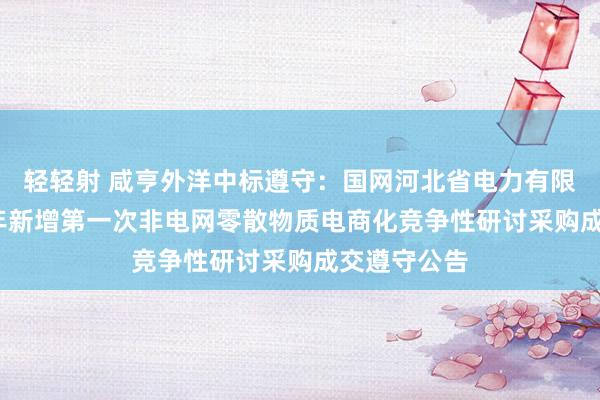 轻轻射 咸亨外洋中标遵守：国网河北省电力有限公司2024年新增第一次非电网零散物质电商化竞争性研讨采购成交遵守公告