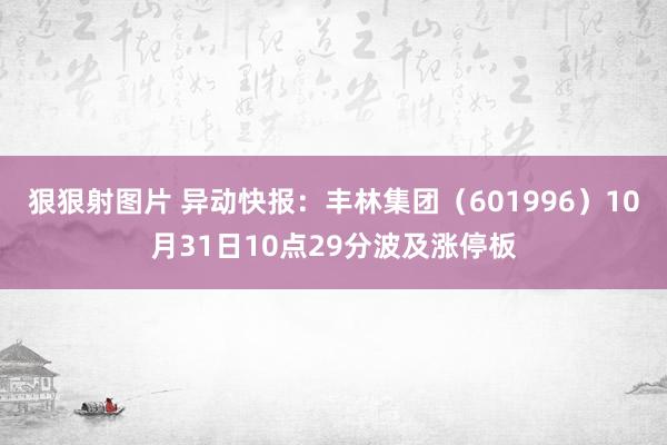 狠狠射图片 异动快报：丰林集团（601996）10月31日10点29分波及涨停板