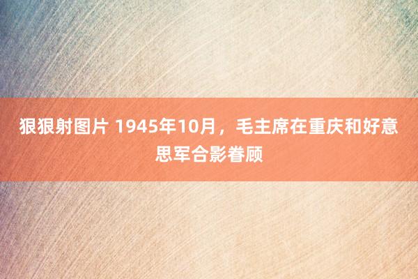 狠狠射图片 1945年10月，毛主席在重庆和好意思军合影眷顾