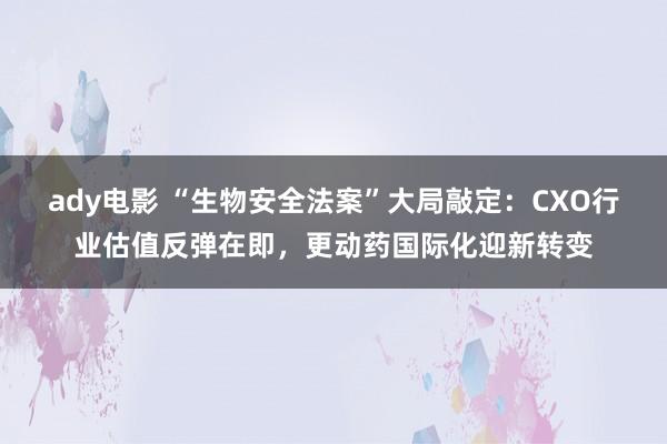 ady电影 “生物安全法案”大局敲定：CXO行业估值反弹在即，更动药国际化迎新转变