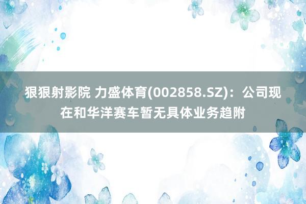 狠狠射影院 力盛体育(002858.SZ)：公司现在和华洋赛车暂无具体业务趋附