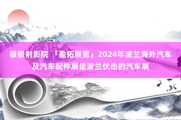 狠狠射影院 「盈拓展览」2024年波兰海外汽车及汽车配件展是波兰伏击的汽车展