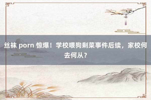 丝袜 porn 惊爆！学校喂狗剩菜事件后续，家校何去何从？