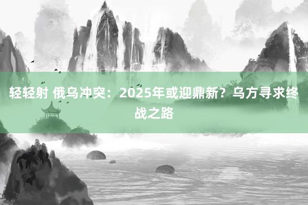 轻轻射 俄乌冲突：2025年或迎鼎新？乌方寻求终战之路