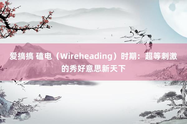 爱搞搞 磕电（Wireheading）时期：超等刺激的秀好意思新天下