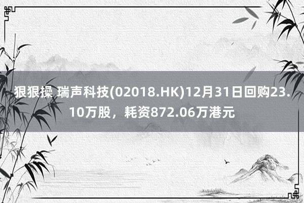 狠狠操 瑞声科技(02018.HK)12月31日回购23.10万股，耗资872.06万港元