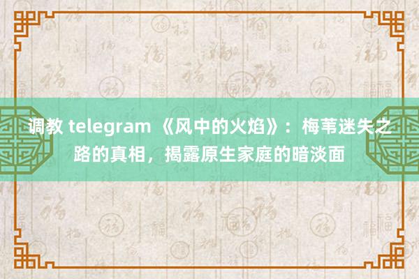 调教 telegram 《风中的火焰》：梅苇迷失之路的真相，揭露原生家庭的暗淡面